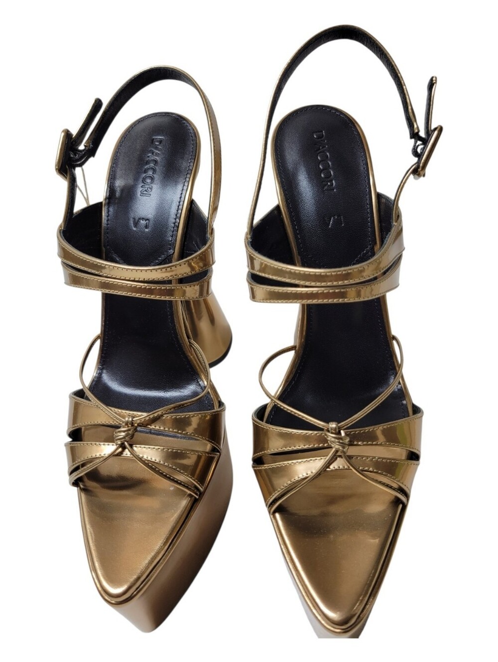 D'Accori Belle Leather Platform Sandals Size EU 39.5